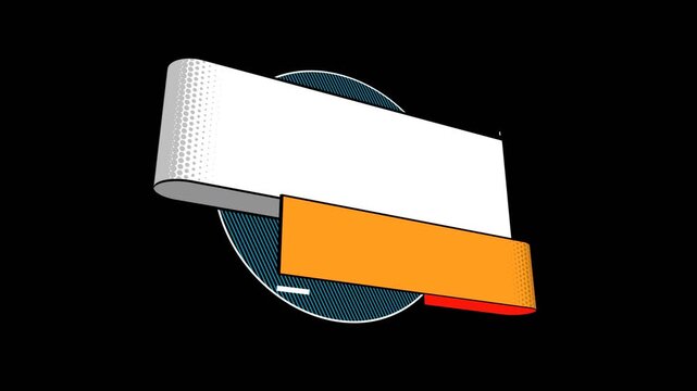 vector blank ribbon banner design reveal opening effect with alpha channel