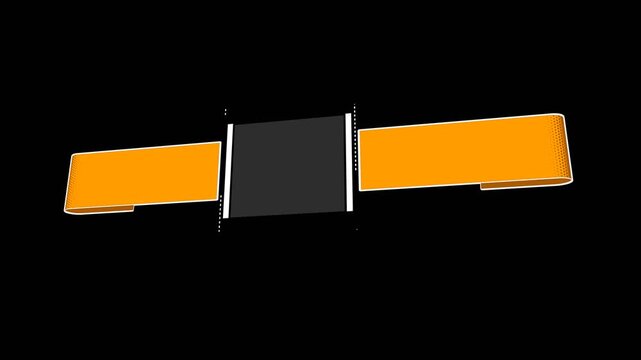 vector blank ribbon banner design reveal opening effect with alpha channel