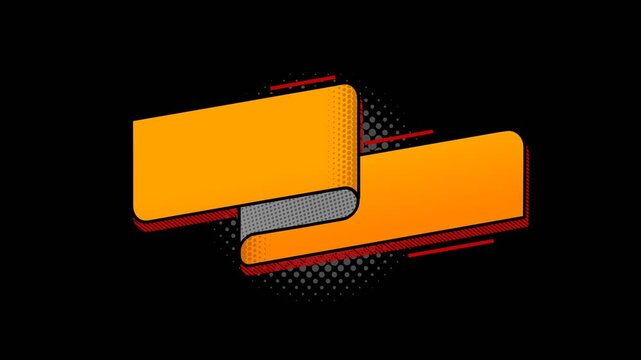 vector blank ribbon banner design reveal opening effect with alpha channel