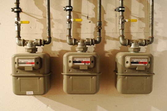 Three gas meters