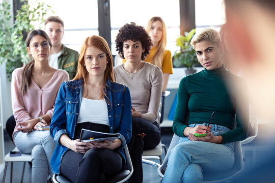 Businesswomen during a training
