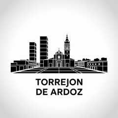 Torrejon de Ardoz Skyline Silhouette — A Dense Metropolitan City in Spain Vector Illustration © Greener