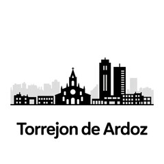 Torrejón de Ardoz Spain Skyline Silhouette — A Modern Madrid Metropolitan City Vector Illustration © Greener