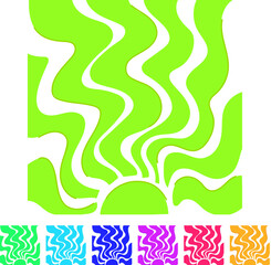 Fototapeta premium glow sun groovy cartoon. heat golden, luminous cheerful, dazzling ny glow sun groovy sign vector