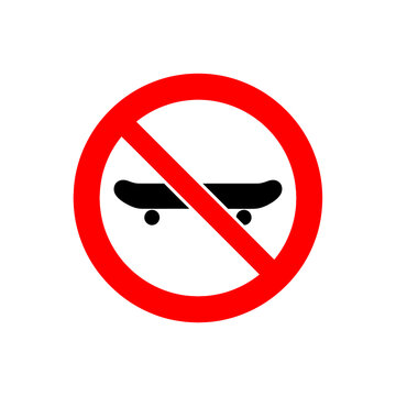 No Skateboarding Sign Prohibition Symbol.