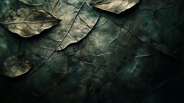 Close Up of Dehydrated Leaf Fragments and Dried Collard Green Chips Showcasing Textures and Colors