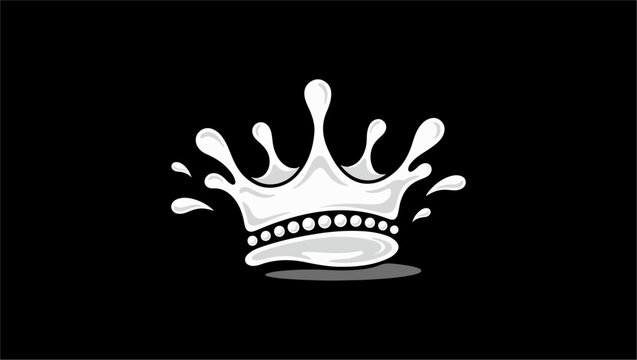 para goblet en todos, milk splash crown, Splash Crown Logo vectors, Milk Splash Crown Concept. Vector Illustration. stock illustration, crown symbol, vector, design, illustration, water, black, tech