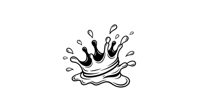 para goblet en todos, milk splash crown, Splash Crown Logo vectors, Milk Splash Crown Concept. Vector Illustration. stock illustration, crown symbol, vector, design, illustration, water, black, tech, 