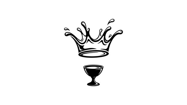 para goblet en todos, milk splash crown, Splash Crown Logo vectors, Milk Splash Crown Concept. Vector Illustration. stock illustration, crown symbol, vector, design, illustration, water, black, tech, 