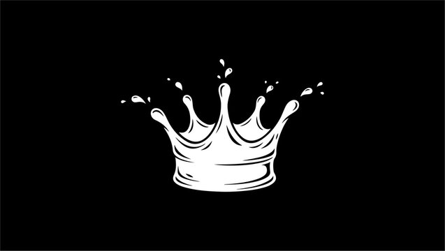 para goblet en todos, milk splash crown, Splash Crown Logo vectors, Milk Splash Crown Concept. Vector Illustration. stock illustration, crown symbol, vector, design, illustration, water, black, tech