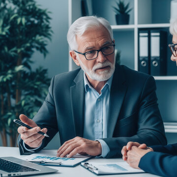 Seasoned Professionals Collaborating on Financial Analysis and Strategic Discussions