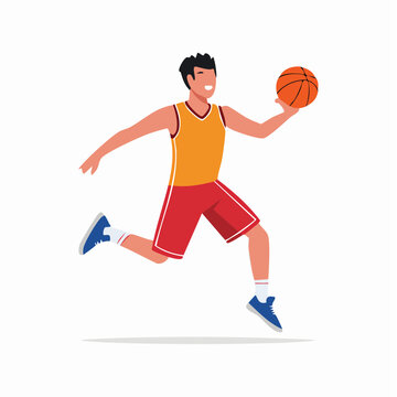 Basketball Player Running with Ball