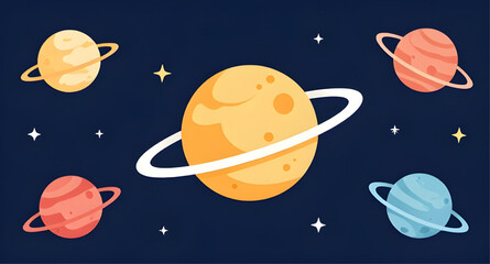 ringedplanets, outerspace, planets, cosmos, galaxy, universe, celestial, astronomy, orbit, saturnlike, stars, cosmic, futuristic, spacebackground, vector, illustration, fantasy © zpixel