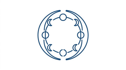 Celestial Moon Phases Circular Emblem Graphic Design. © skuy