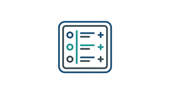 Checklist with plus signs and circles icon.