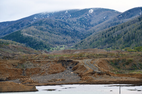 Leontievsky stream goldfield, placer. Iyusskaya artel. Siberia. Republic of Khakassia. Russia