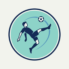 Fototapeta premium Vector soccer player performing rainbow flick illustration emblem