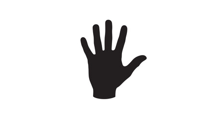 Fototapeta premium hand silhouette on white background black shape