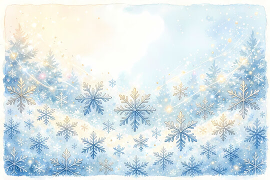 Background illustration with snow patterns, surrounded with some sort of pixie dust, for the magic of christmas and nice lighting. Perfect for wallpapers, letters and christmas cards