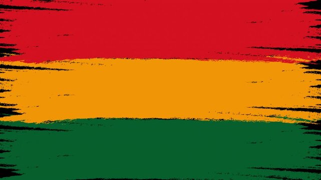 Juneteenth background featuring a textured red yellow and green painted brush stroke. Juneteenth celebration background in red, yellow, and green brush strokes. Ideal for social media graphics, poster