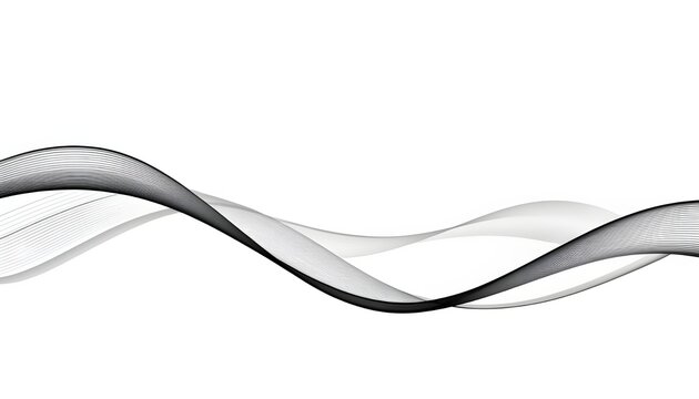 A sleek and modern abstract design featuring wavy lines on a white background