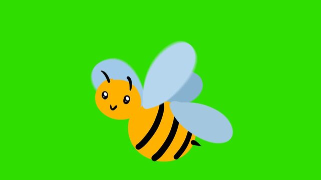 Cute Honey Bee Flapping Wings in Hovering Flight Loop Animation