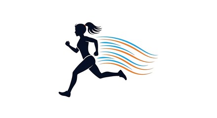 Obraz premium Runner Sprinting with Motion Speed Effect on White Background