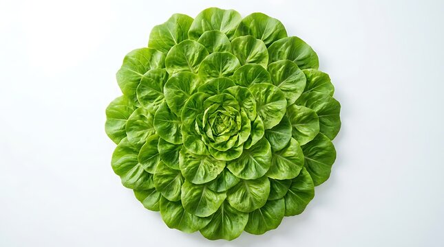 Vibrant green butterhead lettuce in rosette pattern.