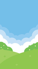 Fototapeta premium An illustration of clouds over a lush green garden landscape 