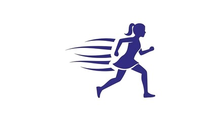 Obraz premium Athlete Sprinting with Motion Blur Effect in Dynamic Blue Silhouette