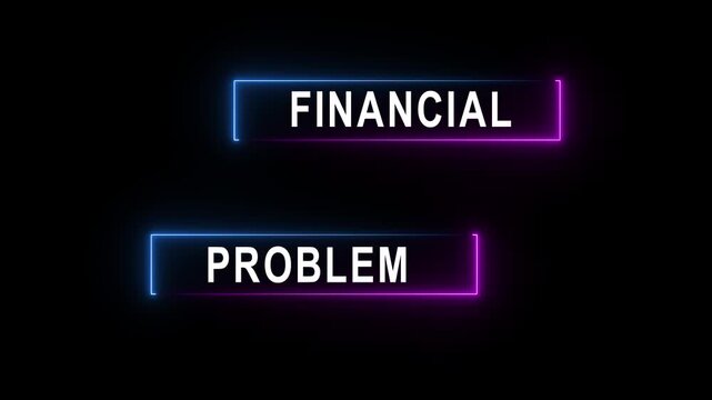 financial problem, financial crisis concept for risk, economic uncertainty, business problems. black background Copy space. 3D motion animation 4k video...