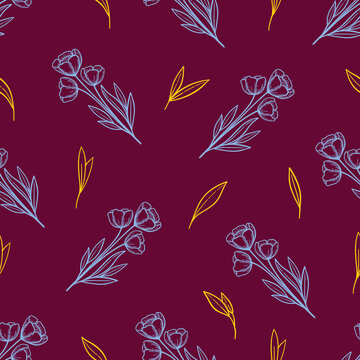 Bouquet of Peony. Floral Seamless Pattern. Decorative Ornament. Seamless Texture for Textile, Wallpapers, Backgrounds and Wrapping