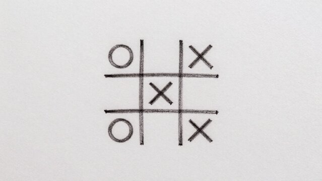 Simple black-and-white drawing tic tac toe game center there rectangular grid composed intersecting rectangles