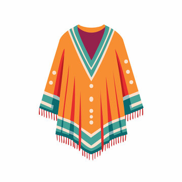 Colorful Geometric Patterned Poncho