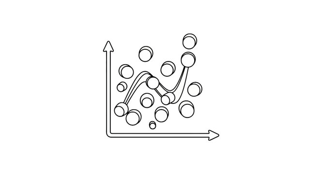 Complex data visualization with multiple points and trend line