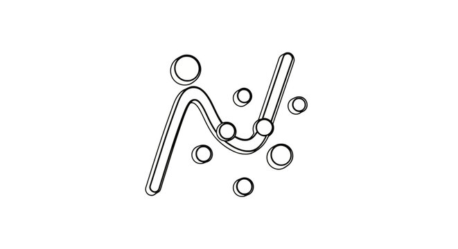 Simple data line graph with scattered points