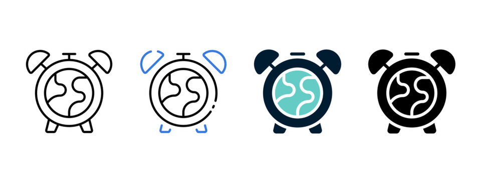 Energy Saving Alarm Reminder Icon For Earth Hour Participation and Sustainability