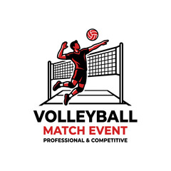 Obraz premium Dynamic Volleyball Action: Competitive Match Event Illustration Depicting Athletic Prowess and