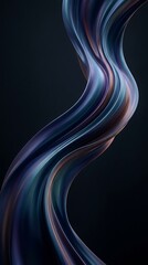Obraz premium Abstract 3D Liquid Wavy Metallic Shape on Dark Background