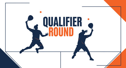 Fototapeta premium Dynamic Tennis Players Competing In A Grand Qualifier Round Championship Tournament Illustration