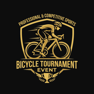 Elegant Bicycle Tournament Logo: Professional Cycling Event Emblem and Competitive Sports Design