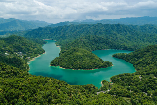 Aerial View from  Feitsui Reservoir in Taiwan