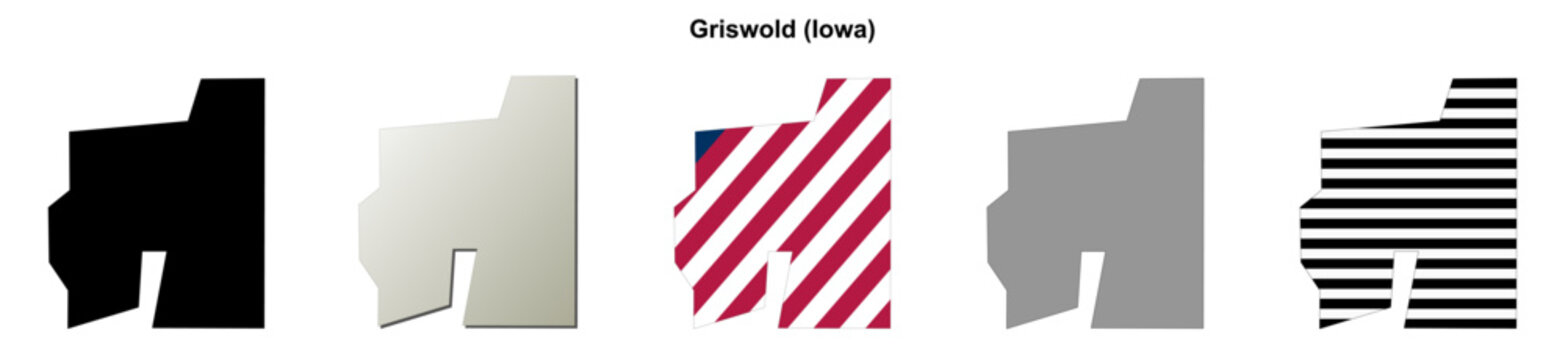 Griswold (Iowa) blank outline map set