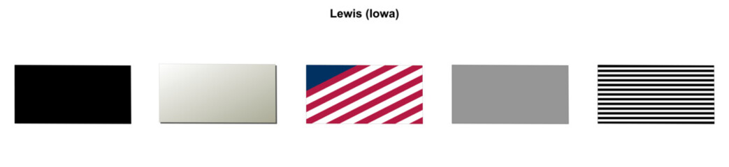 Fototapeta premium Lewis (Iowa) blank outline map set