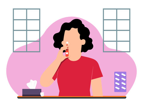Inhaler Concept Illustration Vector Style