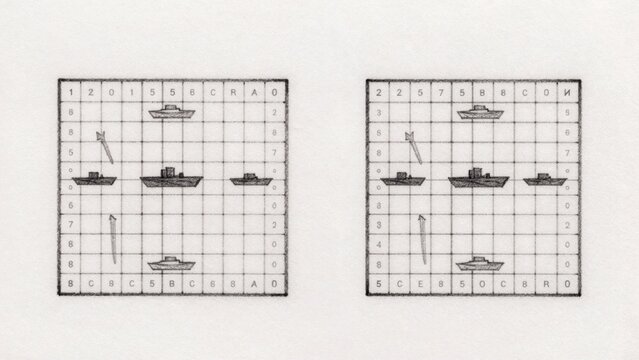 Black-and-white drawing plain white surface consists rectangular grids each containing grid equal numbers arra