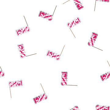 pattern 2023 photo booth prop cartoon. carnaval birthday, hair party, funny congratulation 2023 photo booth prop sign vector