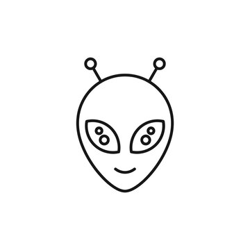 Stylized alien head with antennae and multiple eyes icon.