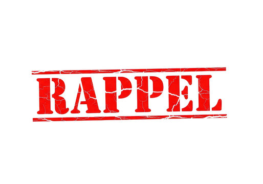 Red grunge rappel warning sign with distressed texture and bold typography for extreme sports safety communication and climbing adventure concepts isolated on a transparent background