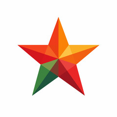 Obraz premium Multi-colored geometric faceted star icon design.
